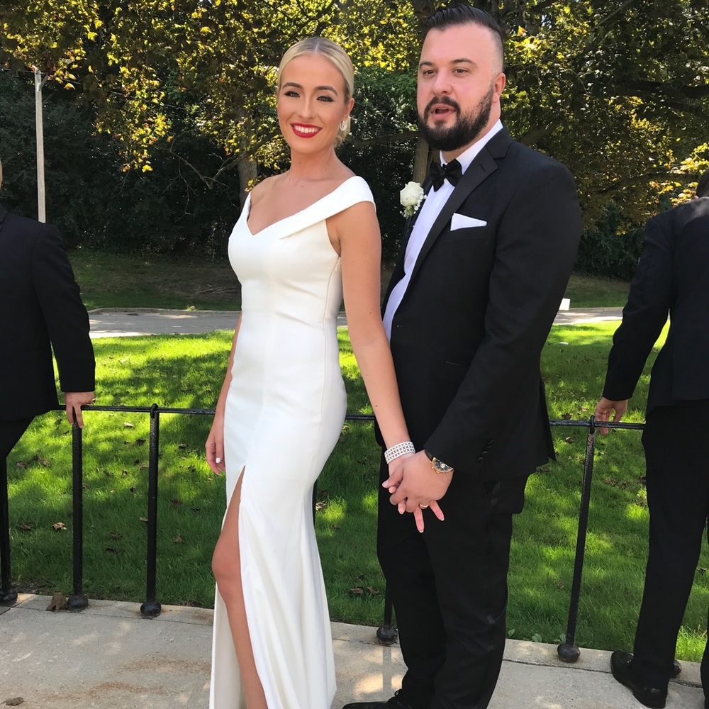 White evening gown